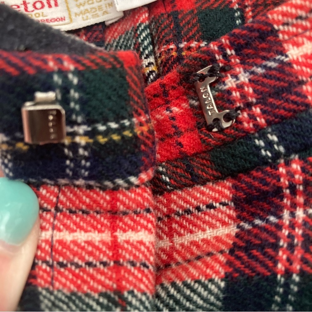Vintage Young Pendleton Wool Skirt Full Wrap Plaid Pleated XS 26 x 27.5 - Picture 6 of 12